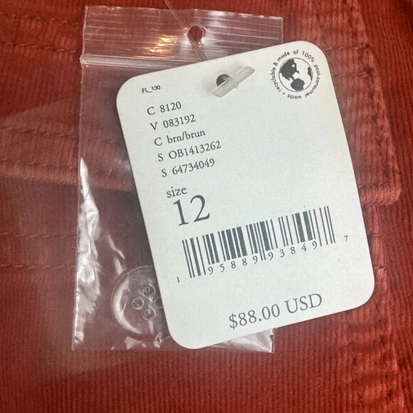 NWT Free People x REVOLVE - Zoe Corduroy Mini Skirt - Color: Soil Brown Size 12 - Picture 9 of 11